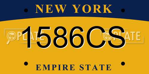 1586CS New York License Plate