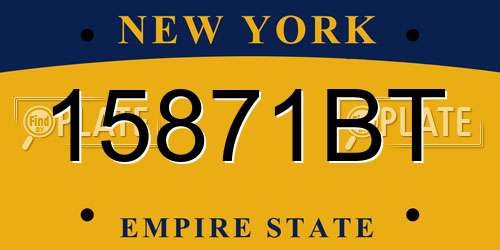 15871BT New York License Plate