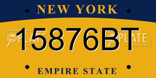 15876BT New York License Plate