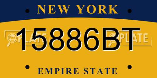 15886BT New York License Plate