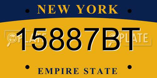 15887BT New York License Plate
