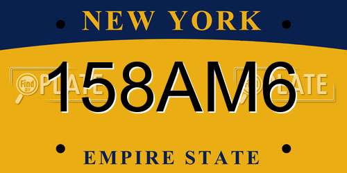 158AM6 New York License Plate