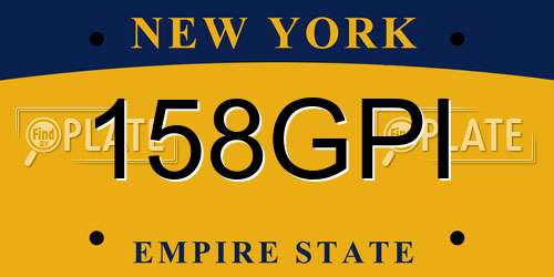158GPI New York License Plate