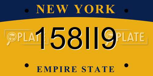 158II9 New York License Plate
