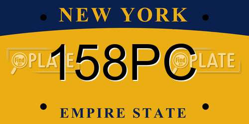 158PC New York License Plate