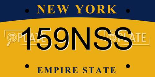 159NSS New York License Plate