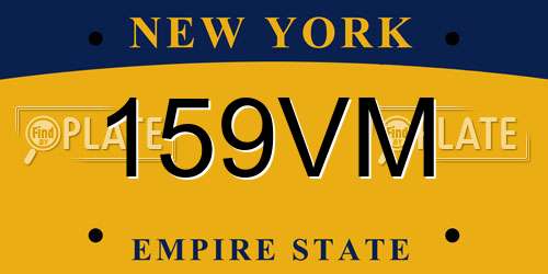 159VM New York License Plate
