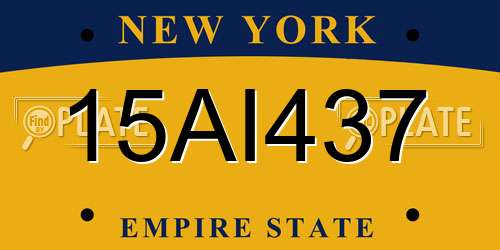 15AI437 New York License Plate