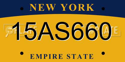 15AS660 New York License Plate