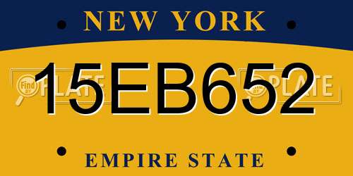 15EB652 New York License Plate