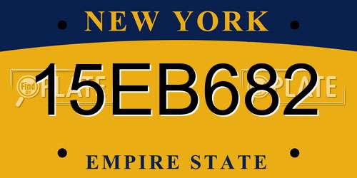 15EB682 New York License Plate