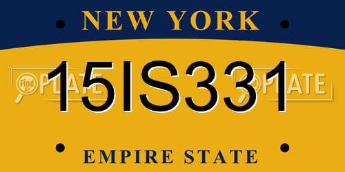 15IS331 New York License Plate