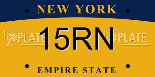 15RN New York License Plate
