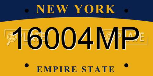 16004MP New York License Plate