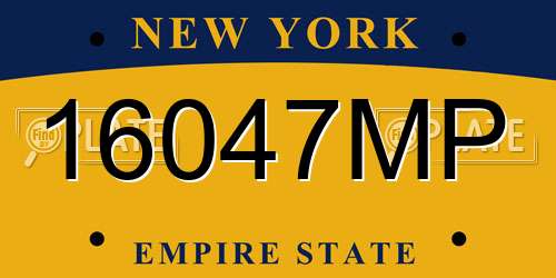 16047MP New York License Plate