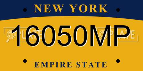 16050MP New York License Plate