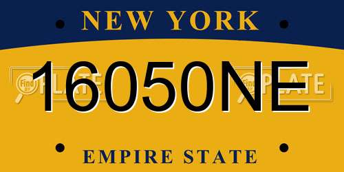16050NE New York License Plate