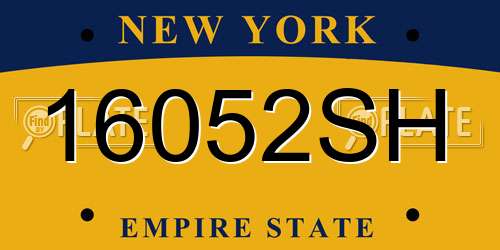 16052SH New York License Plate