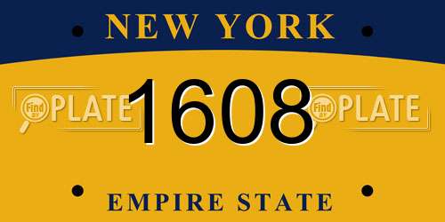 1608 New York License Plate