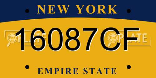 16087CF New York License Plate
