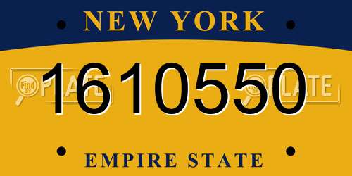 1610550 New York License Plate