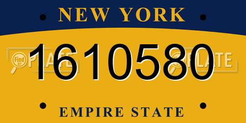 1610580 New York License Plate
