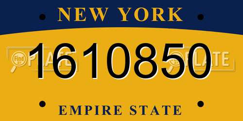 1610850 New York License Plate