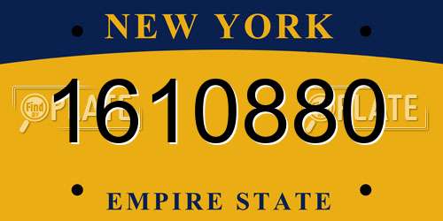 1610880 New York License Plate