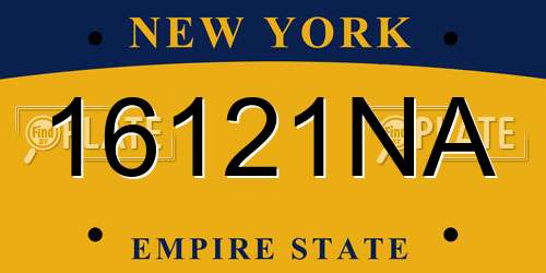 16121NA New York License Plate