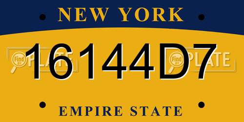 16144D7 New York License Plate
