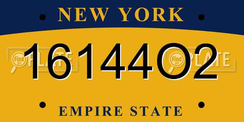 16144O2 New York License Plate