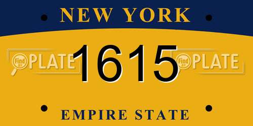 1615 New York License Plate