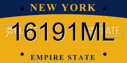 16191ML New York License Plate