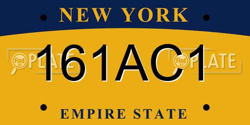 161AC1 New York License Plate