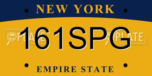 161SPG New York License Plate