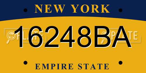 16248BA New York License Plate