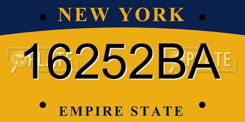 16252BA New York License Plate