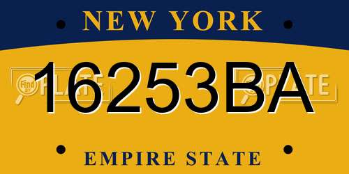 16253BA New York License Plate