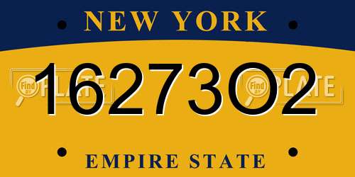 16273O2 New York License Plate