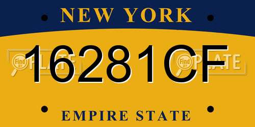 16281CF New York License Plate