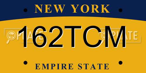 162TCM New York License Plate