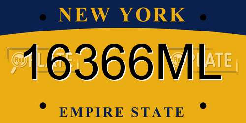 16366ML New York License Plate