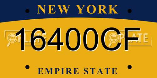 16400CF New York License Plate