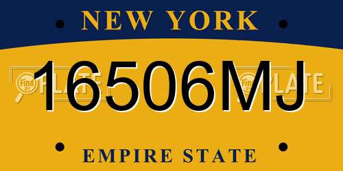 16506MJ New York License Plate