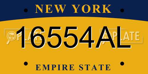 16554AL New York License Plate