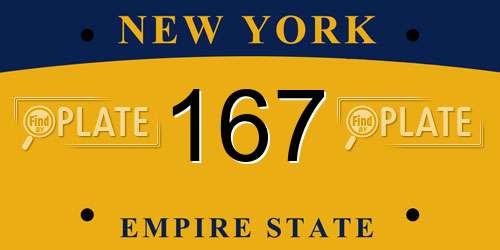 167 New York License Plate
