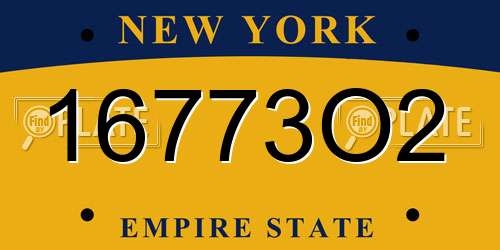 16773O2 New York License Plate