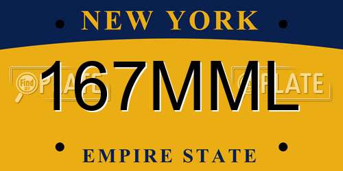 167MML New York License Plate