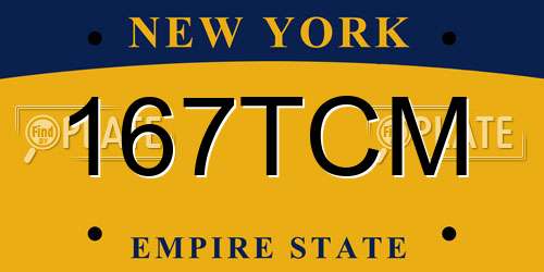 167TCM New York License Plate