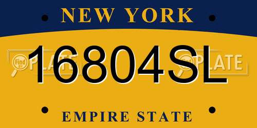 16804SL New York License Plate